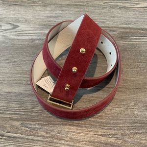 White House Black Market Maroon Leather Belt